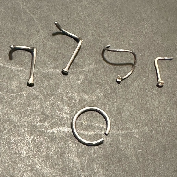 5 sterling silver nose rings - Picture 1 of 9